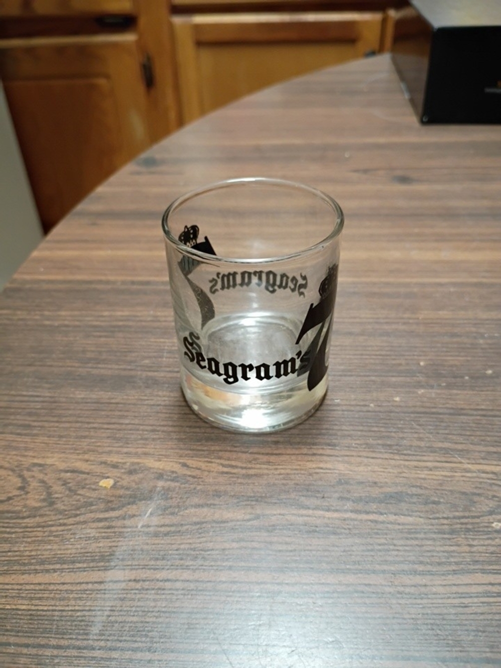 Branded Clear Glass Tumbler - Black Deco Print